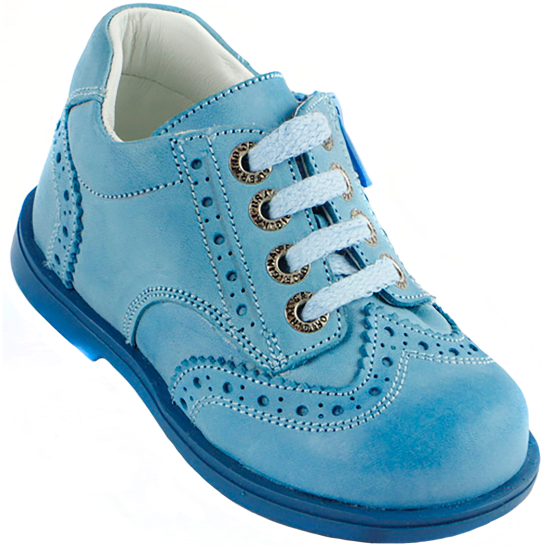 Туфли детские (1553) материал Нубук, цвет Голубой  для мальчиков 21-25 размеры – Sole Kids. Фото 1
