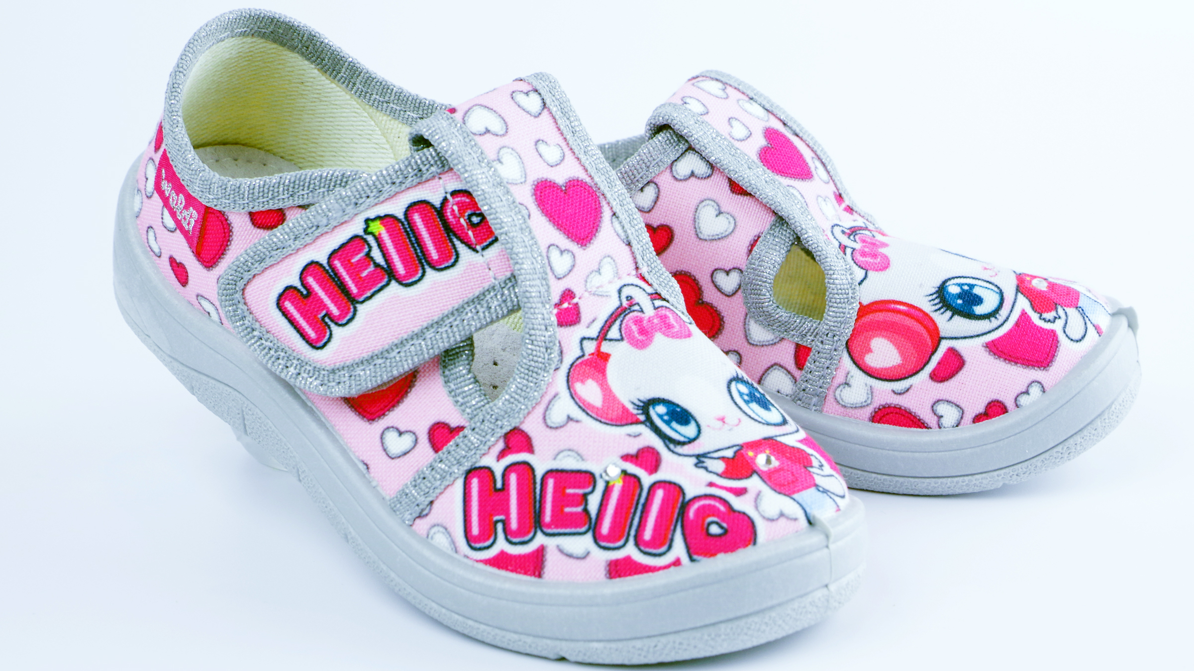 Текстильная обувь для девочек Тапочки Галя Hello (2127) цвет Розовый 24-30 размеры – Sole Kids. Фото 4