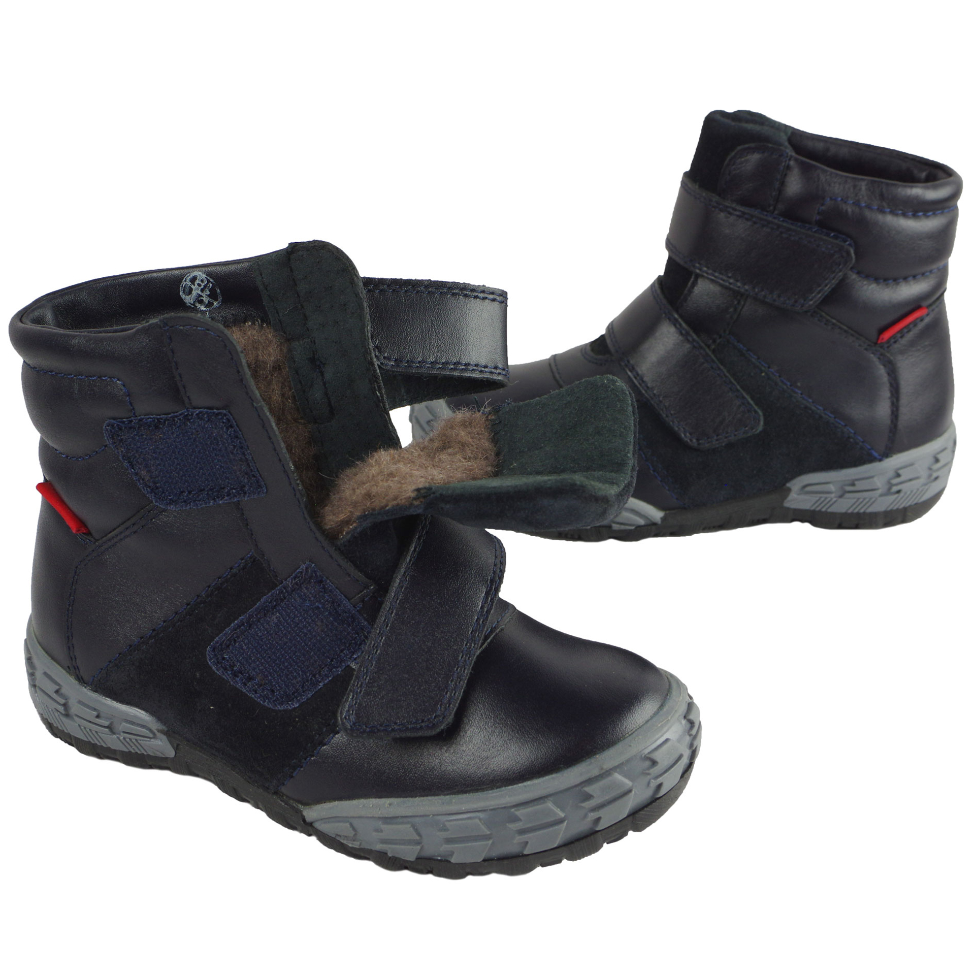 Зимові чоботи (2052) для хлопчика, матеріал Натуральна шкіра, Темно-синій колір, 23-26 розміри – Sole Kids. Фото 3