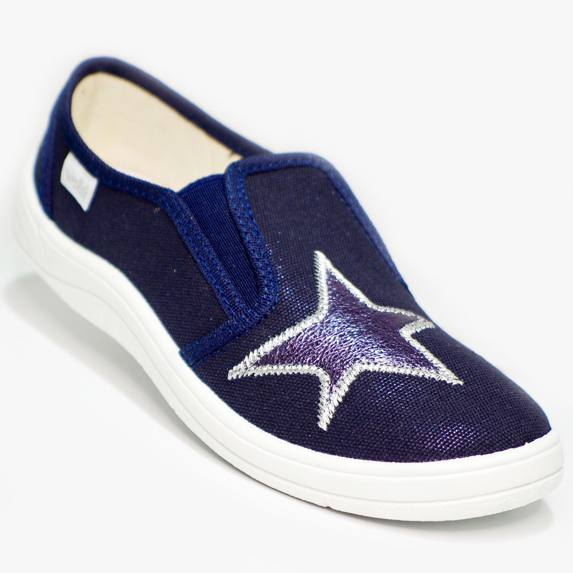 Тапочки Звезда (2202) материал Текстиль, цвет темно-синий  для девочки 31-35 размеры – Sole Kids