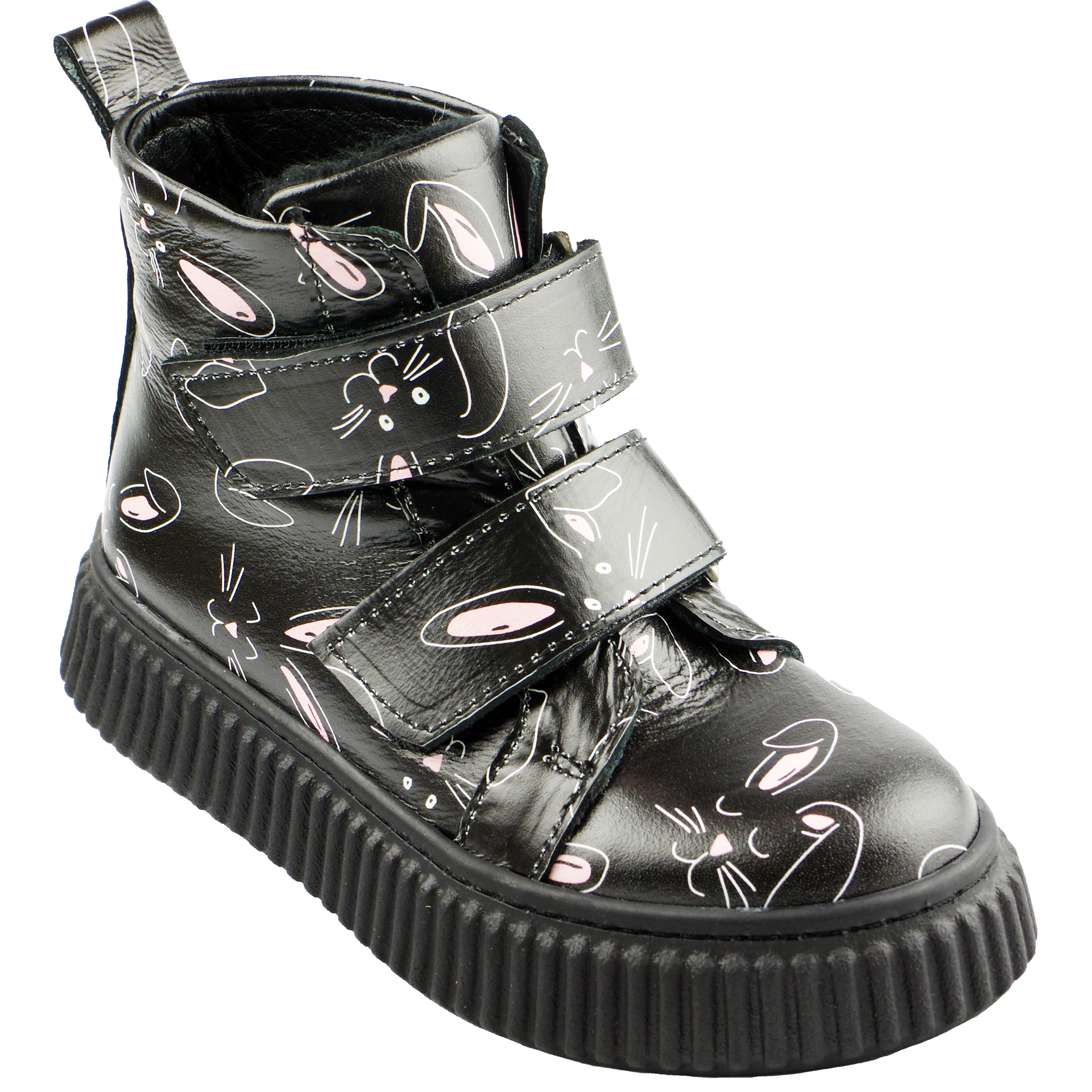 Демисезонные ботинки Зайчата (2121) материал Натуральная кожа, цвет Черный  для девочки 26-30 размеры – Sole Kids