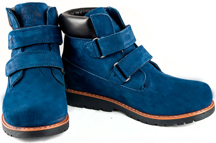 Демисезонные ботинки (1280) материал Нубук, цвет Синий  для мальчиков 31-36 размеры – Sole Kids. Фото 2