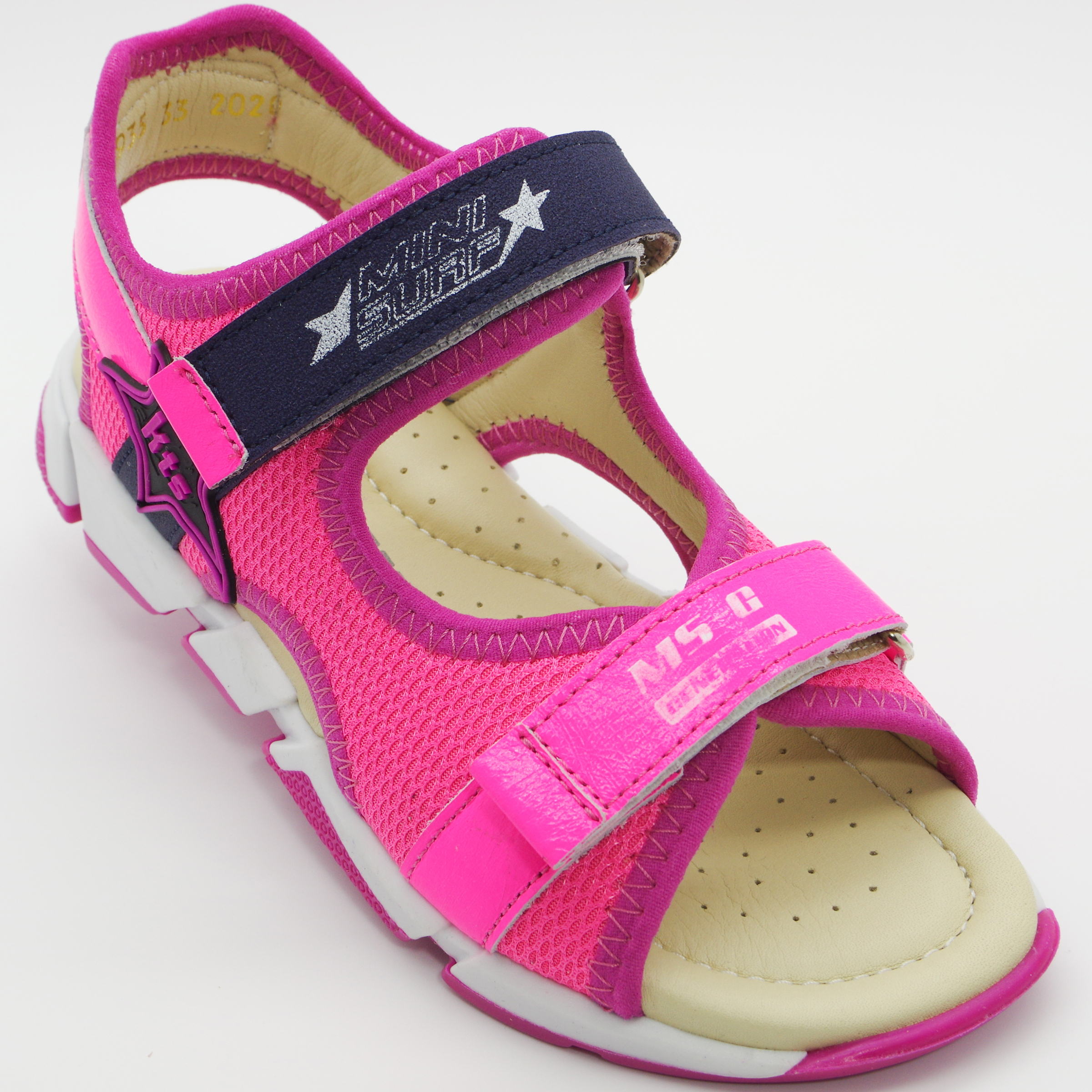 Спортивные босоножки (2098) материал Нубук, цвет Розовый  для девочки 31-36 размеры – Sole Kids. Фото 3
