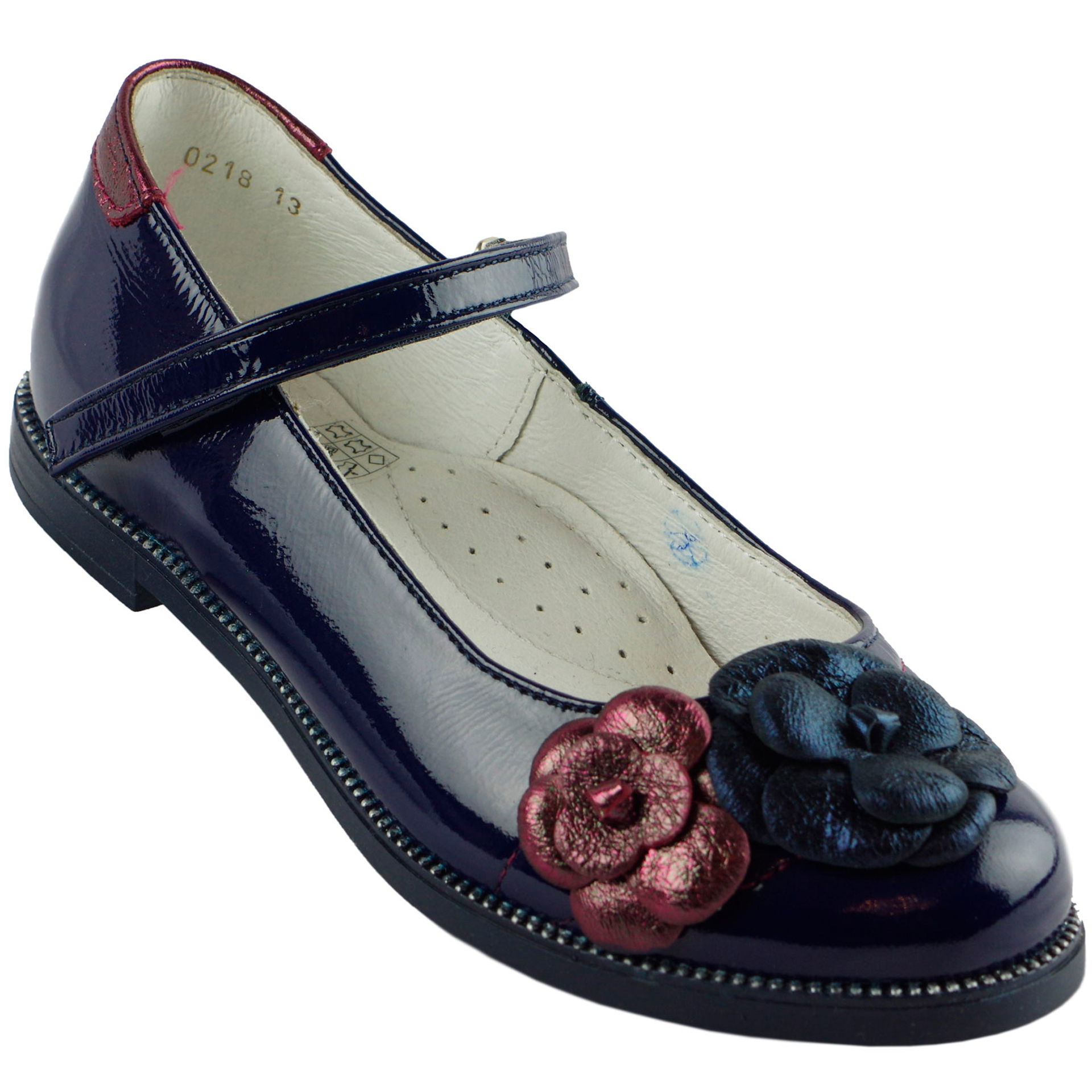 Туфли школьные (1444) материал Лаковая кожа, цвет темно-синий  для девочки 27-35 размеры – Sole Kids