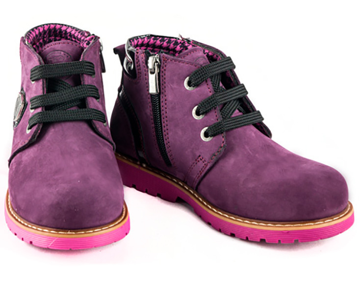 Ботинки детские (1281) материал Нубук, цвет Фиолетовый  для девочки 30-36 размеры – Sole Kids. Фото 4