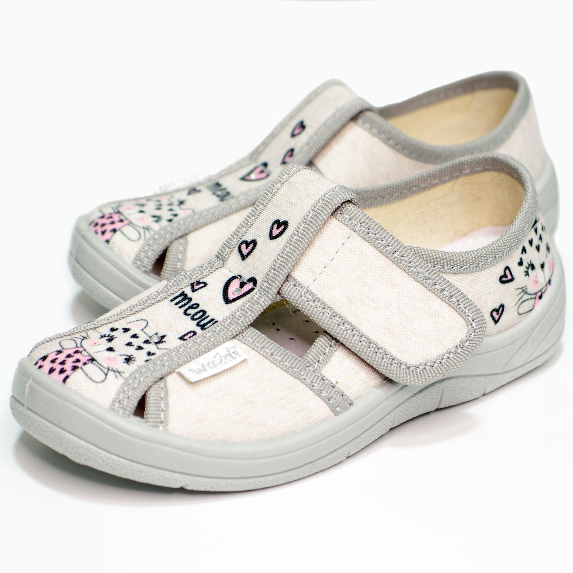 Текстильная обувь для девочек Тапочки Маша (2203) цвет Серый 24-30 размеры – Sole Kids. Фото 2