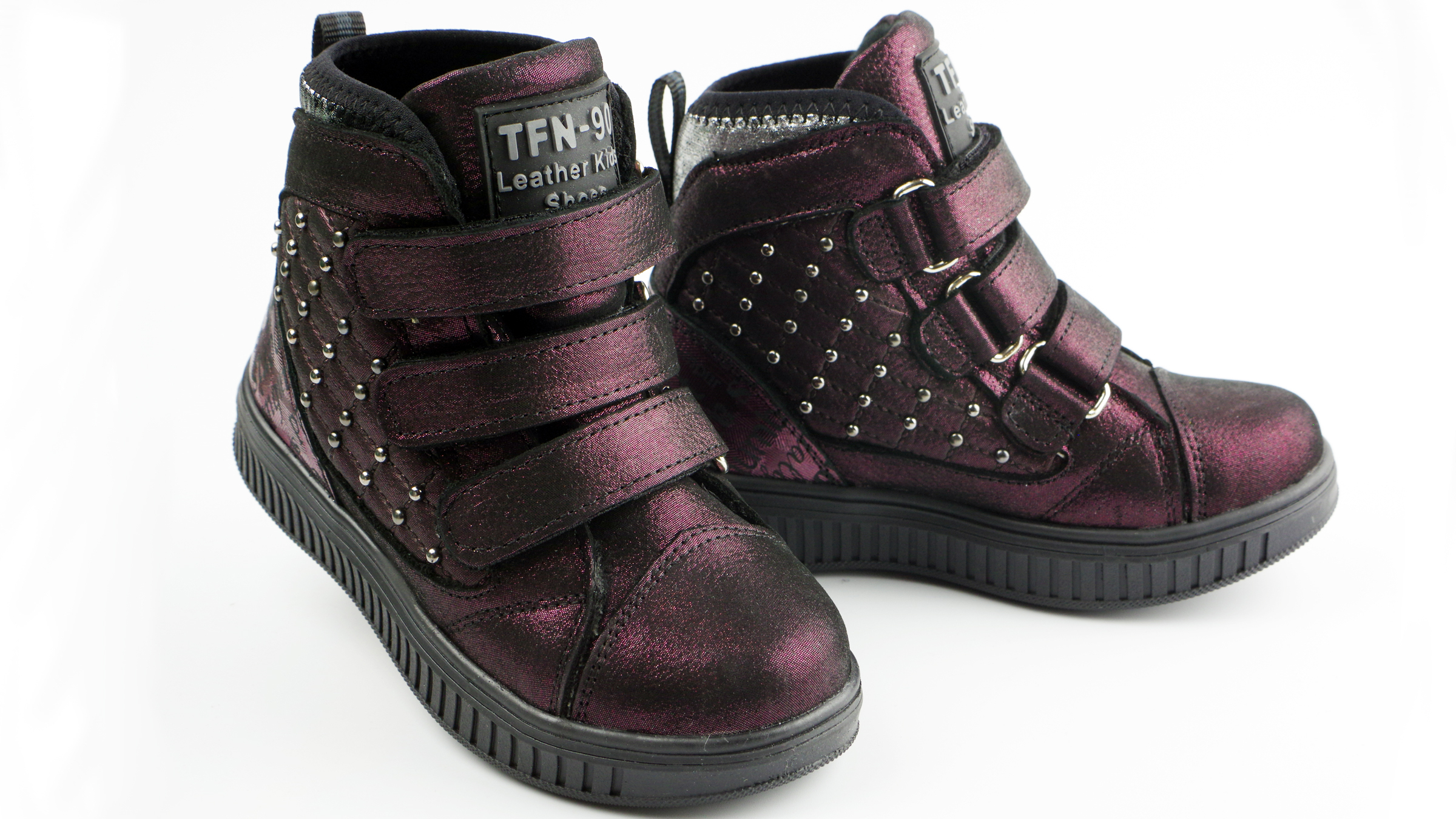Демисезонные ботинки (2141) материал Натуральная кожа, цвет Фиолетовый  для девочки 26-30 размеры – Sole Kids. Фото 2