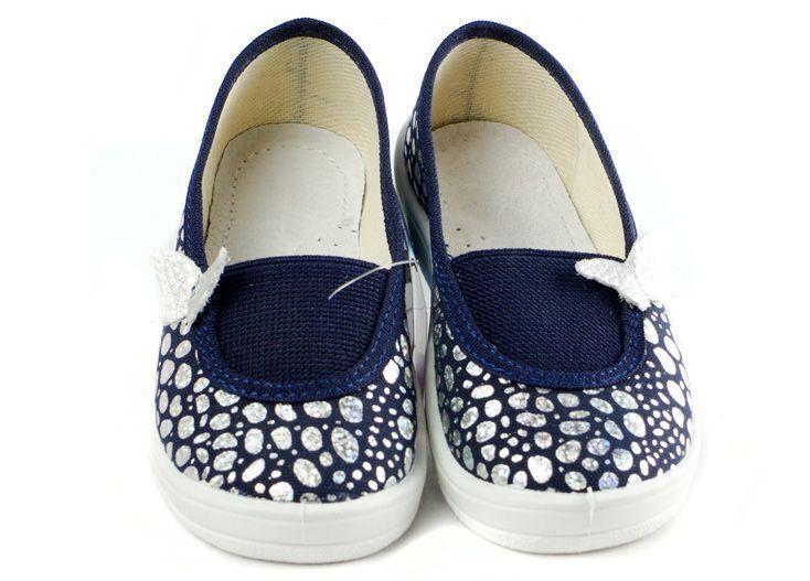 Текстильная обувь для девочек Тапочки Алиса Waldi (1405) цвет Синий 24-30 размеры – Sole Kids. Фото 2