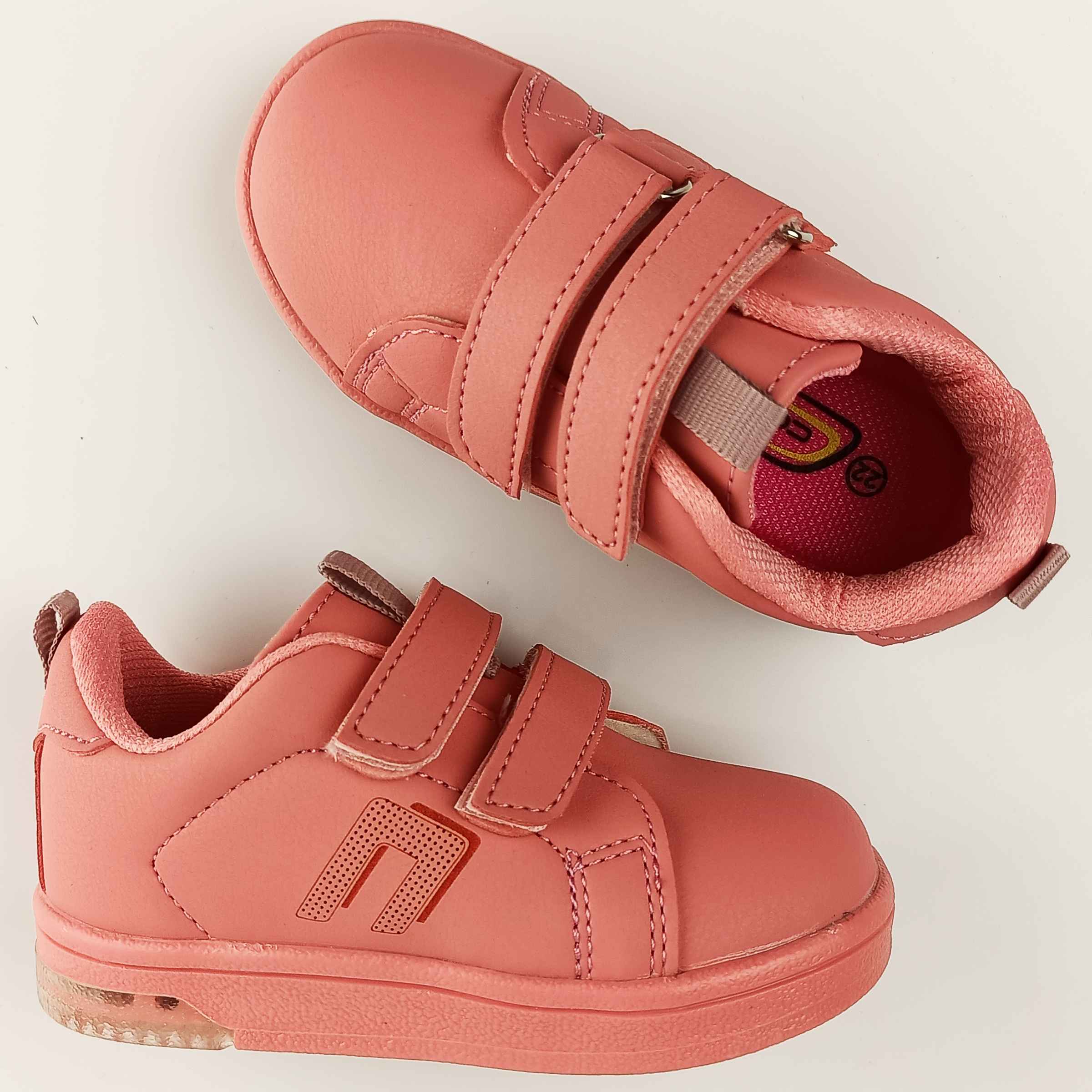 LED Кросівки BEBE (2111) для дівчинки, матеріал Штучна шкіра, Рожевий колір, 22-25 розміри – Sole Kids. Фото 2