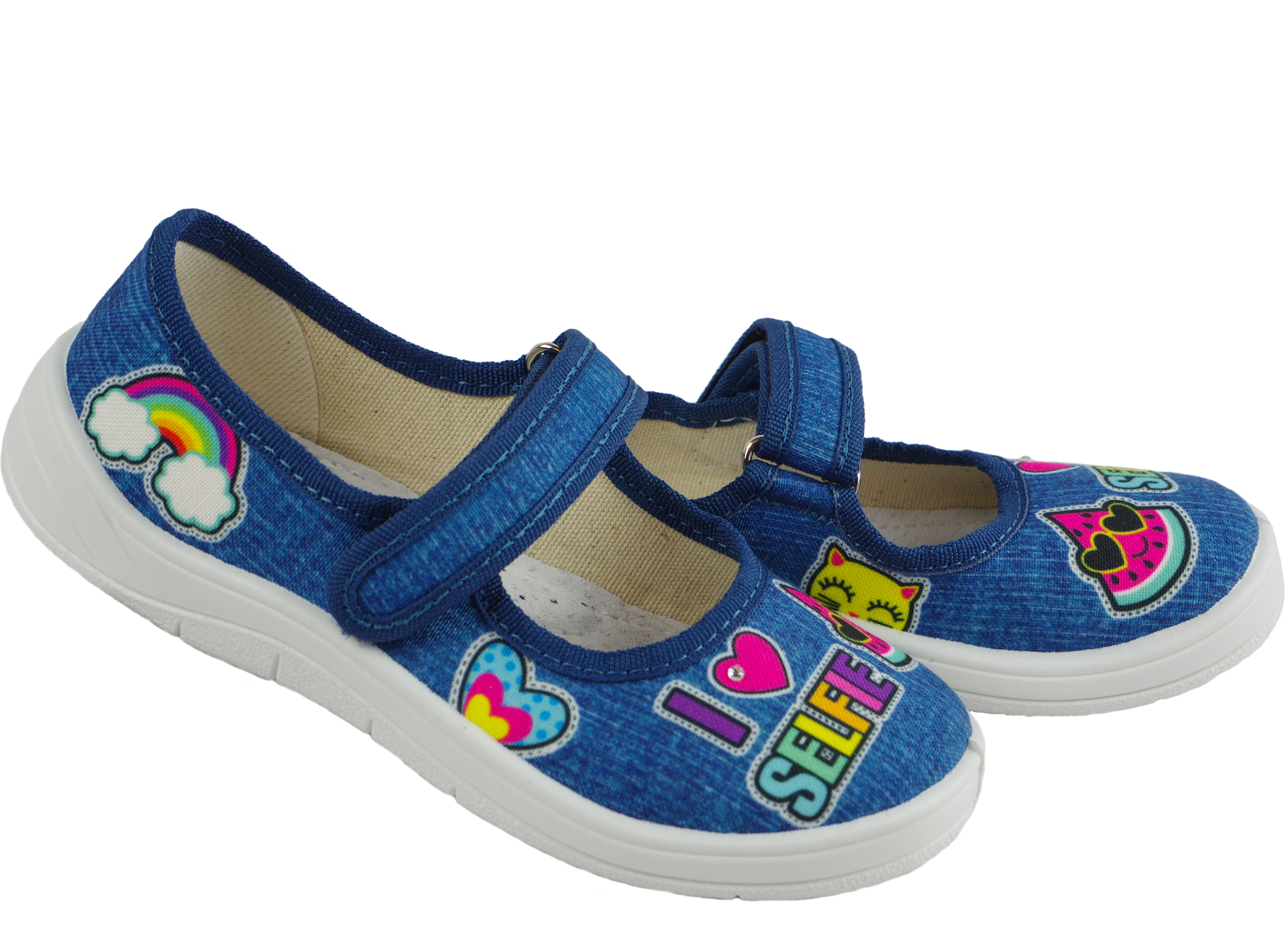 Текстильная обувь для девочек Тапочки Алина (1913) цвет Голубой 24-30 размеры – Sole Kids. Фото 4