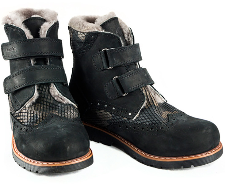 Зимние ботинки детские (1276) материал Нубук, цвет Черный  для девочки 31-36 размеры – Sole Kids, Днепр. Фото 2