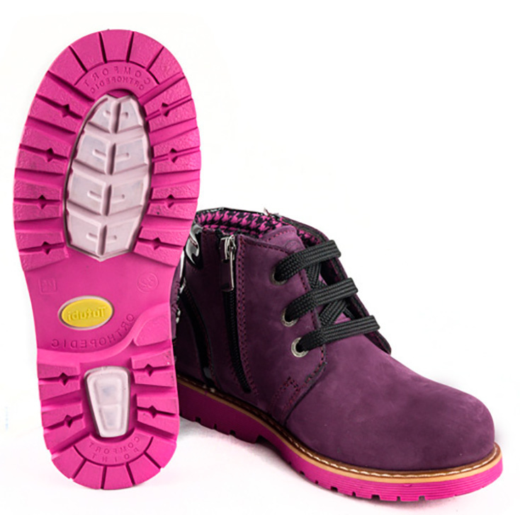 Ботинки детские (1281) материал Нубук, цвет Фиолетовый  для девочки 30-36 размеры – Sole Kids. Фото 3