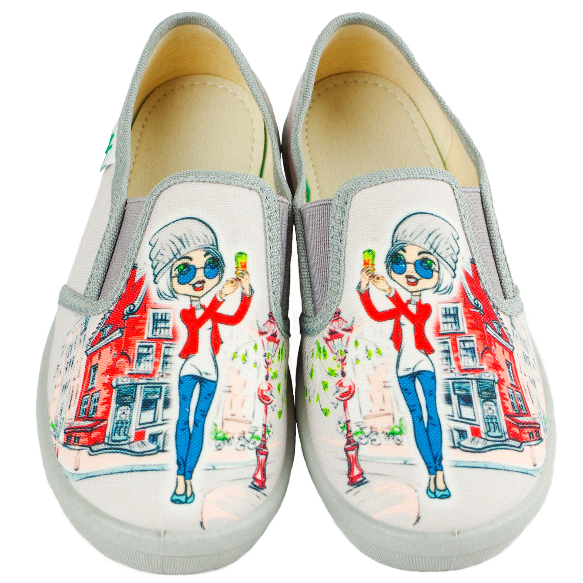 Текстильная обувь для девочек Тапочки Paris (1989) цвет Серый 26-32 размеры – Sole Kids. Фото 2