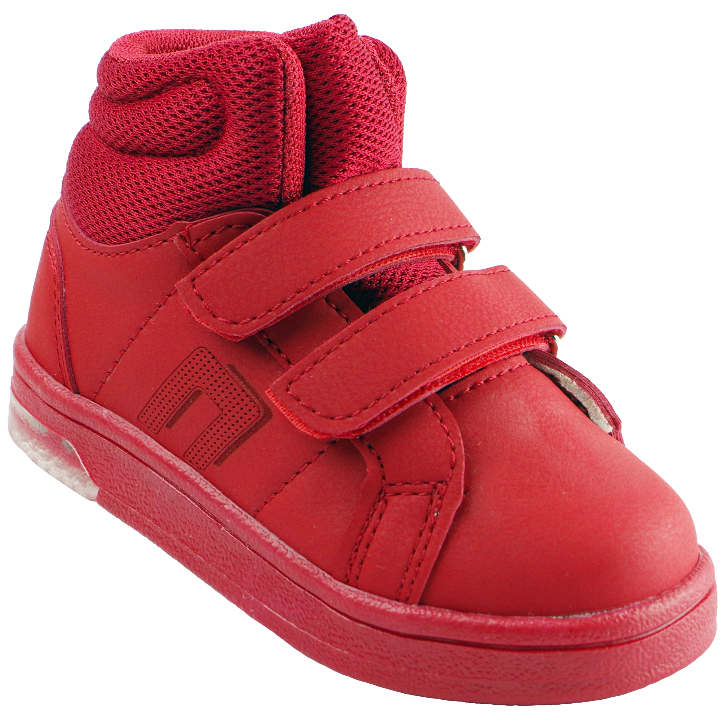 LED Кросівки BEBE (2123) для дівчинки, матеріал Штучна шкіра, Червоний колір, 22-25 розміри – Sole Kids