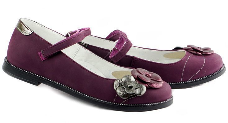 Туфли школьные (1385) материал Нубук, цвет Фиолетовый  для девочки 32-35 размеры – Sole Kids. Фото 2