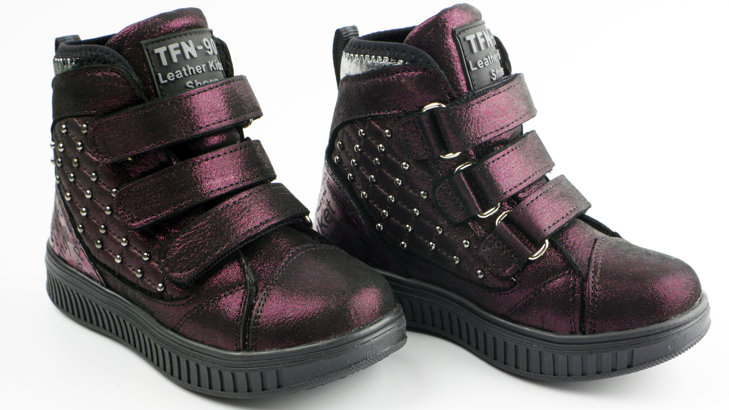 Демисезонные ботинки (2141) материал Натуральная кожа, цвет Фиолетовый  для девочки 26-30 размеры – Sole Kids. Фото 4