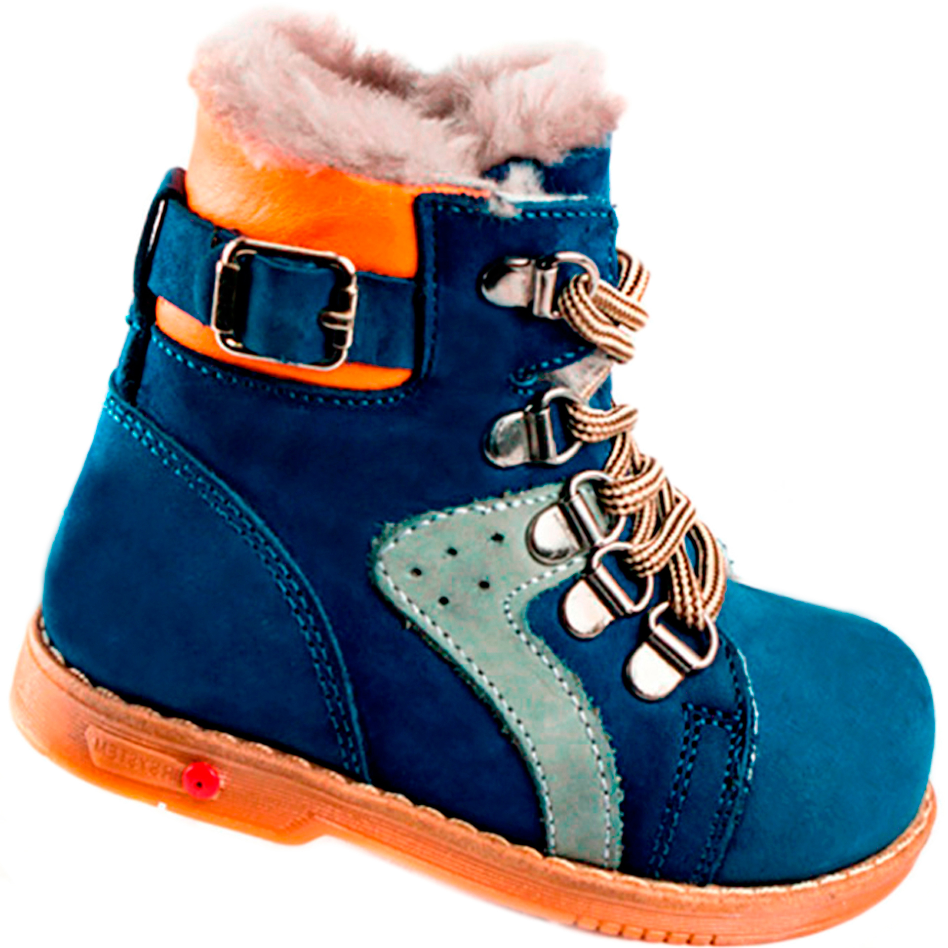 Зимние ботинки детские (1267) материал Нубук, цвет Синий  для мальчиков 26-30 размеры – Sole Kids