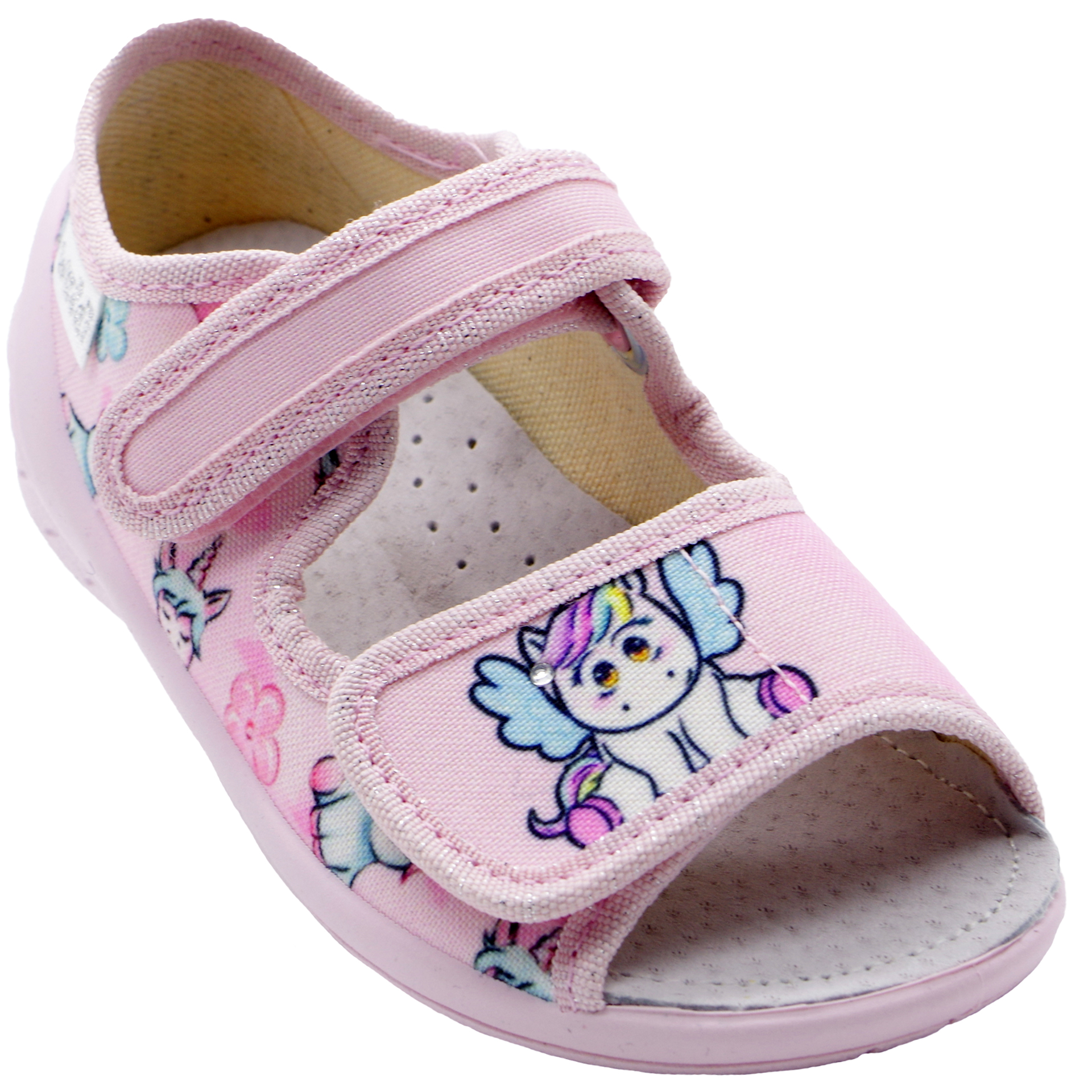 Текстильная обувь для девочек Тапочки Ева Единорог (2180) цвет Микс 23-30 размеры – Sole Kids