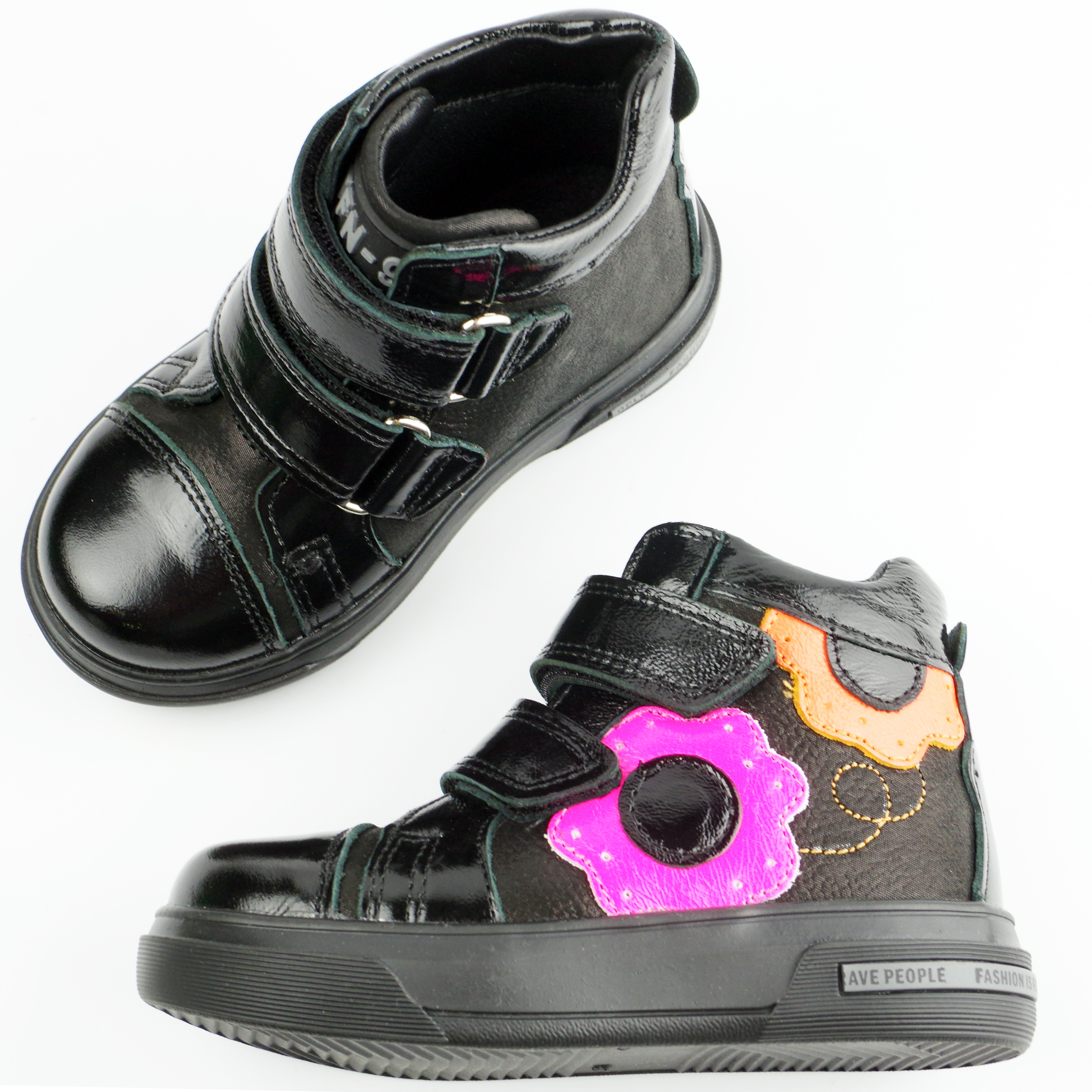 Демисезонные ботинки детские (2137) материал Натуральная кожа, цвет Черный  для девочки 21-25 размеры – Sole Kids. Фото 3